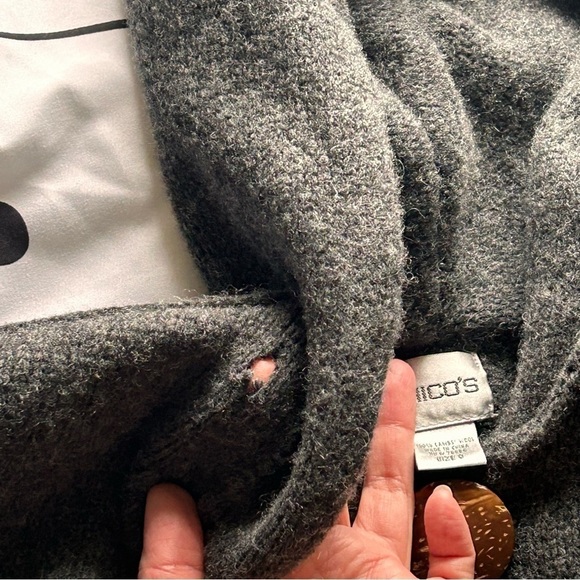 CHICO’S Lamb’s Wool Button Front Long Cardigan women Size 0 - Picture 11 of 11